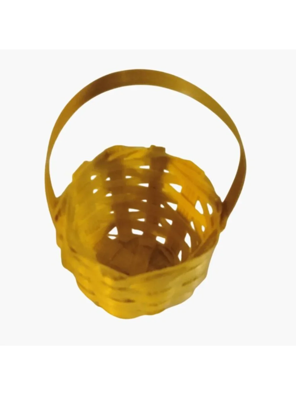 Miniature Woven Basket With Handle 1 inch Dollhouse Easter Lot 2